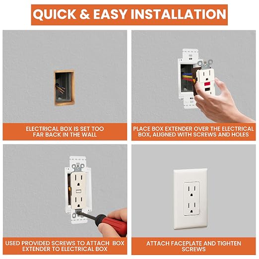 BWP 25 Pack Electrical Outlet Box Extender 1 Gang - Image 3