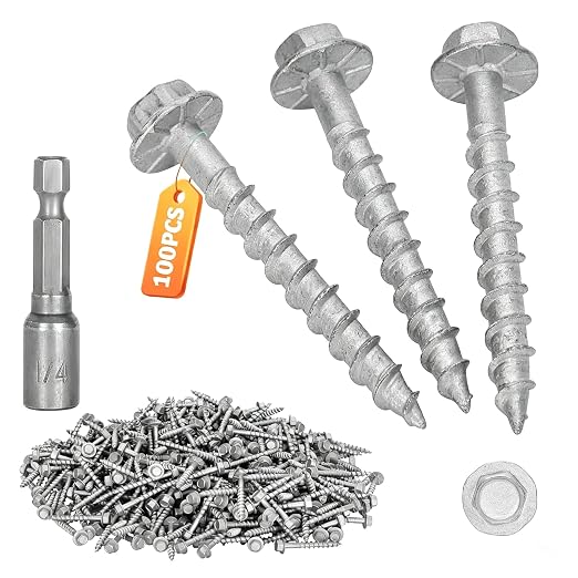 Mech.Galv.#9 x 1-1/2" Joist Hanger Screws-100 Qty, 9112R100 Hurricane Screws | by CableRailing