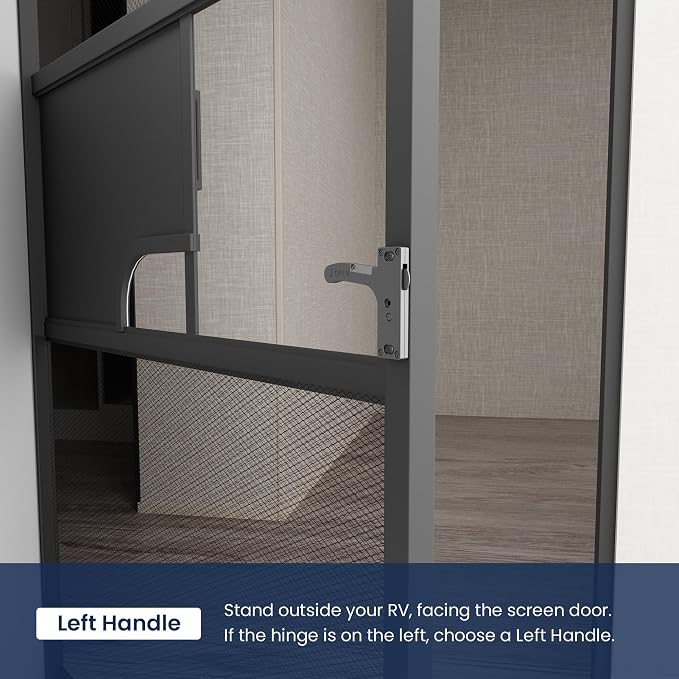 Aluminum Camper Screen Door Latch Left Handle Inside Accessories | Aluminum - Image 5