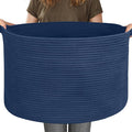115L Dark Blue Basket for Organizing, 23.6" x 15.7" XXXL Woven Cotton Rope by MEGASKET
