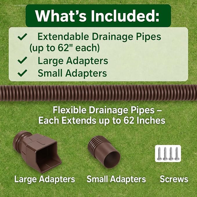 1 Pack Brown Rain Gutter Downspout Extensions, Gutter Extender - Image 7