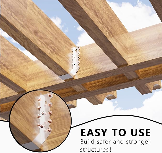 25 pcs 2x8 Joist Hangers with Screws, Galvanized Face Mount Hurricane Tie | - Image 4
