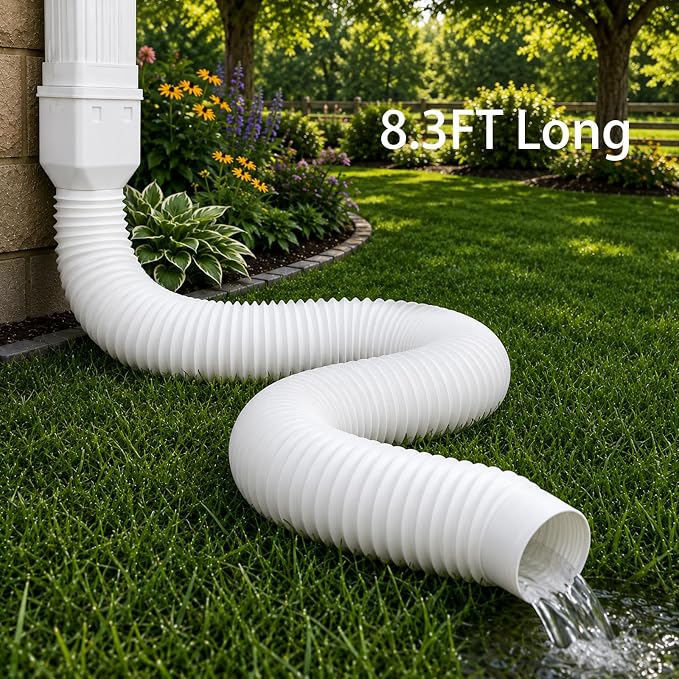 Extra 8.3ft Long Gutter Downspout Extensions Flexible, Down Spout Drain Extender - Image 6