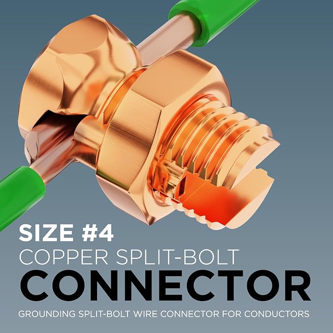 THE CIMPLE CO 10 Pack, Size #4 Copper Split-Bolt Connectors 4 AWG - Image 2