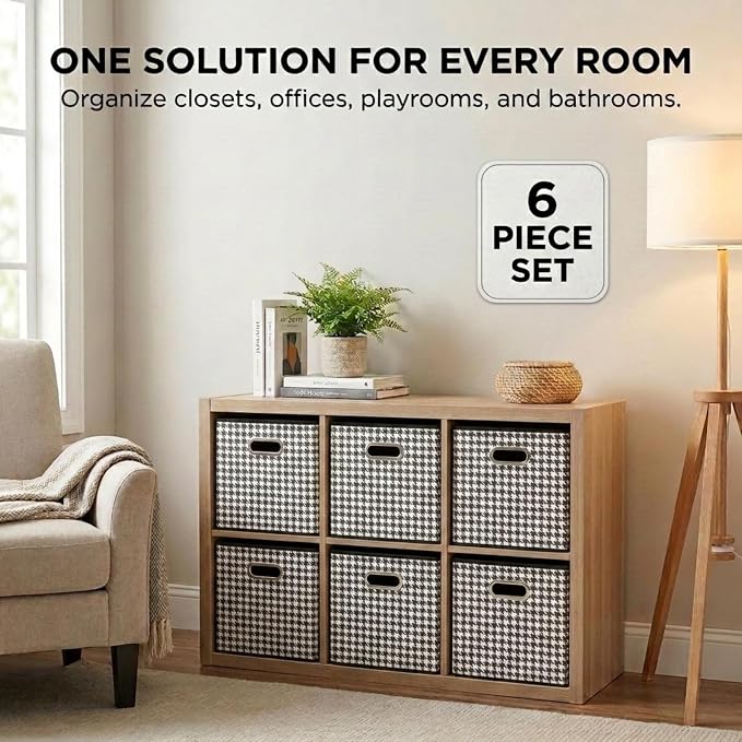 Household Essentials Foldable Fabric Storage Cubes 6-Pack – 11x11x11 Stackable - Image 10