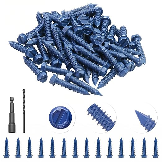 60Pcs 1/4" x 1-1/4" Concrete Screws by Unknown