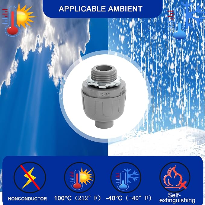 Yariwiz 1/2 Plastic Liquid Tight Conduit Coupling - Image 8