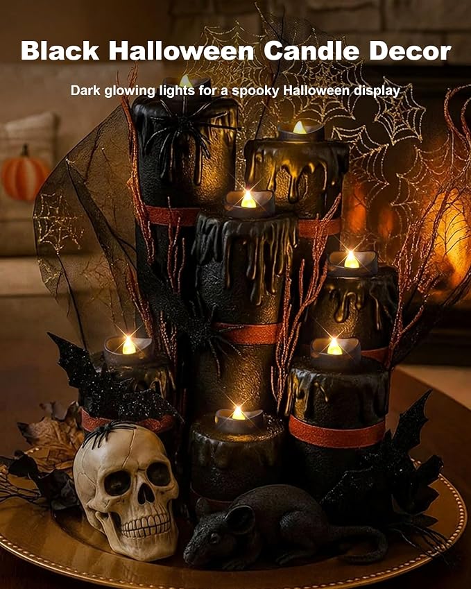 Homemory 50-Pack Black Flameless Battery Tea Light Candles, 200+ Hours | - Image 3