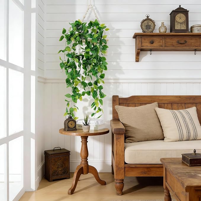 Fake Hanging Plants 2pcs Artificial Hanging Plant - Image 5