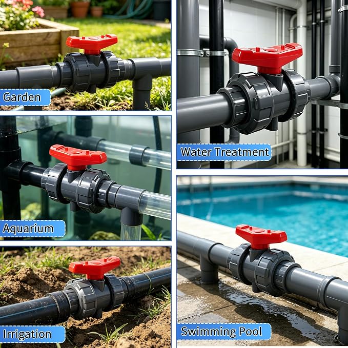 PVC Union Ball Valve, Slip Socket, Full Port - Image 7