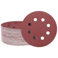 HARFINGTON 50 Pcs 5 Inch Sanding Discs 800 Grit Red Aluminum Oxide 8 Hole | by HARFINGTON