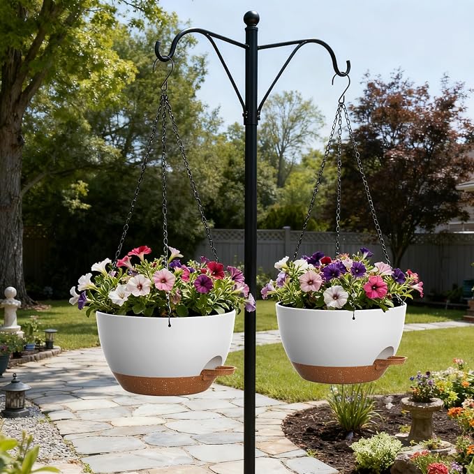 UOUZ 13 Inch 2 Pack Large Self Watering Hanging Planters - Image 4