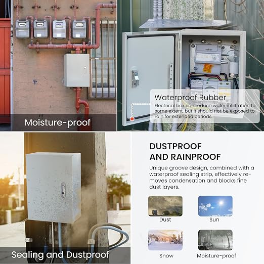 Steel Electrical Enclosure, Lockable Lid & Integrated Mounting Plate - Image 6