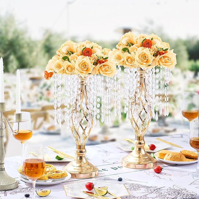 VEVOR 20PCS 43cm/16.9” Tall Crystal Wedding Flower Stand, Metal Wedding - Image 8