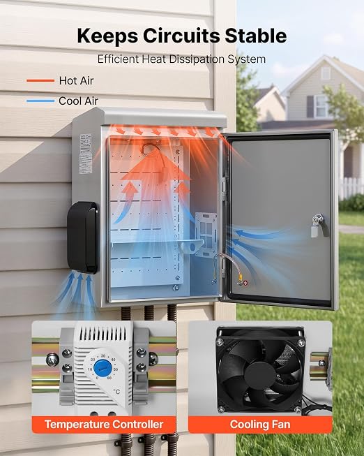 VEVOR Outdoor Electrical Box, Stainless Steel Ventilated Electrical Enclosure - Image 3