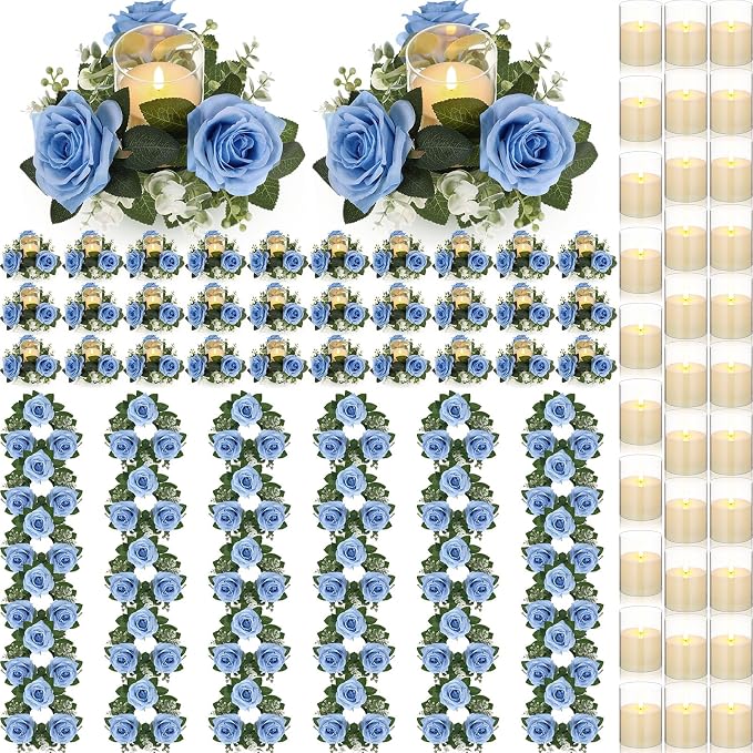 Yunlly 32 Pcs Rose Candle Rings by Yunlly