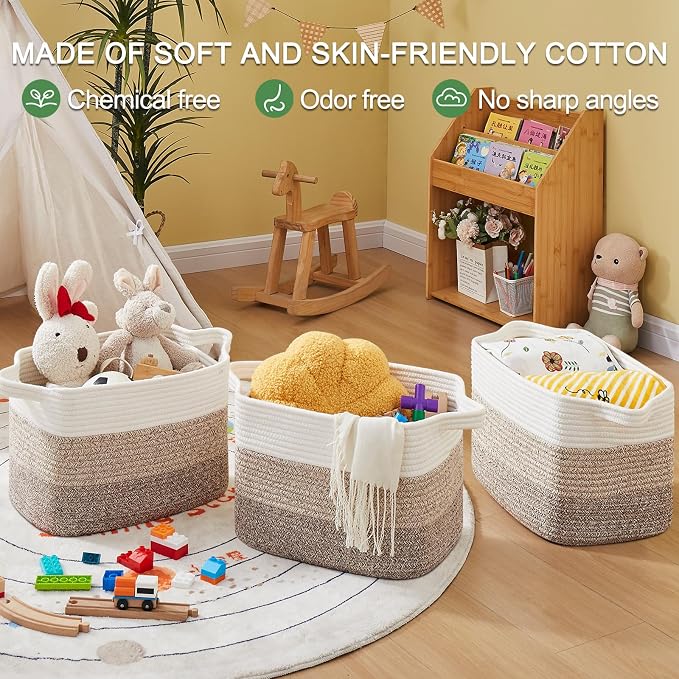 OIASKET Storage Basket for Organizing, Woven Baskets for Storage, Rectangle - Image 5