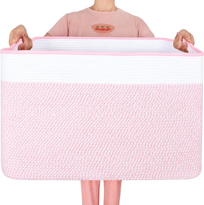112L Extra Large Blanket Basket Holder Living Room, Dog Toy Organizer Bin Box by MINTWOODDesign