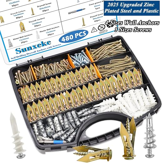 480 PCS Self Drilling Drywall Anchors Kit - Image 4