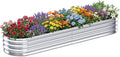 Galvanized Raised Garden Bed Outdoor, Easy Assemble Large Oval Plant Container by Tegarbed