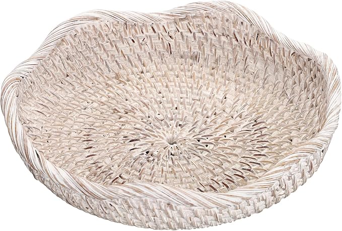 Hipiwe Small Woven Rattan Basket Tray 7.3" Decorative Key Bowl - Image 9