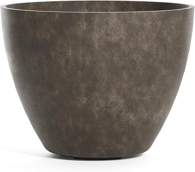 Lupo Tapered Indoor/Outdoor Planter, 32x24in River Stone by Cosapots
