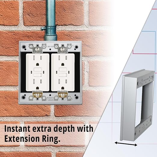 2-Gang Weatherproof Extension Ring, 1-1/32 in - Image 4