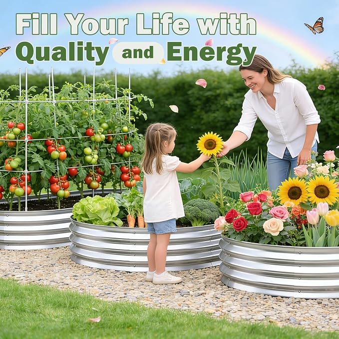 Galvanized Raised Garden Bed Outdoor, Easy Assemble Small Oval Plant Container - Image 6