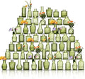 Glass Bud Vases Set of 64 by Unknown