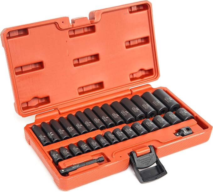 NEIKO 02481A 1/4" Drive Impact Socket Set, 30 Piece, Metric Sizes 4 – 15 MM - Image 5