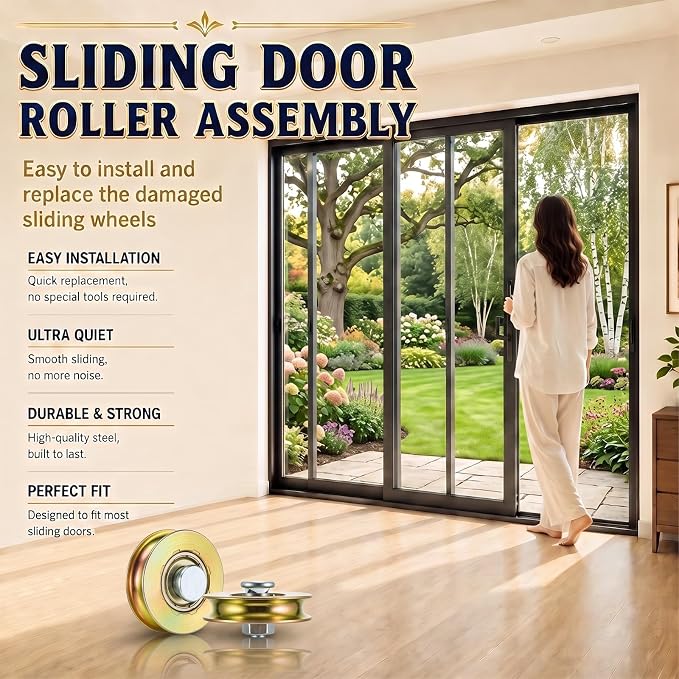 Therwen 4 Pcs 1-1/4 Inch Sliding Door Rollers Patio Roller Kit Sliding Wheels - Image 6