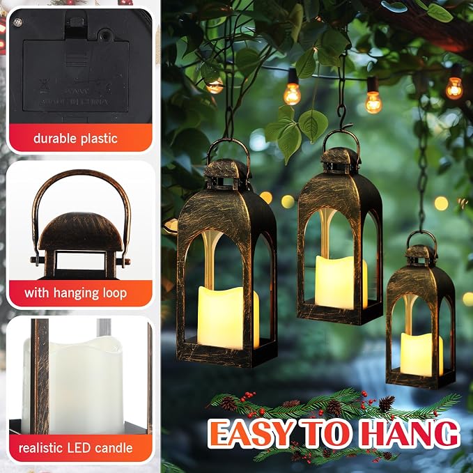 Tujoe 6 Pcs 10 Inch Decorative Candle Lantern Bulk - Image 3
