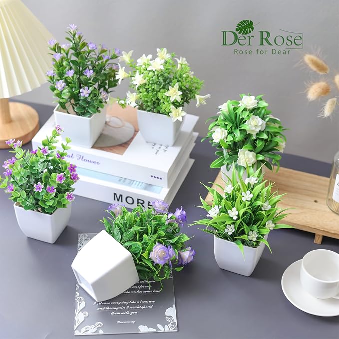 Der Rose 6 Pack Small Fake Plants - Image 4
