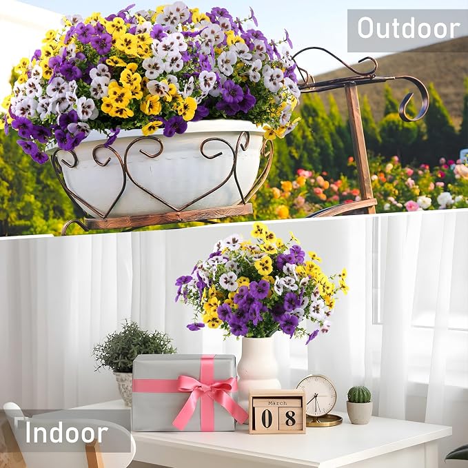 Rowfad 18 Pcs Artificial Fake Pansy Flowers - Image 4