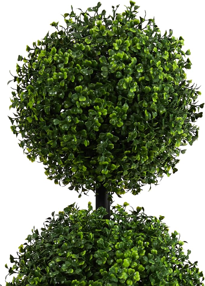 Nearly Natural 36 in Artificial Triple Ball Boxwood Topiary Tree - Image 6