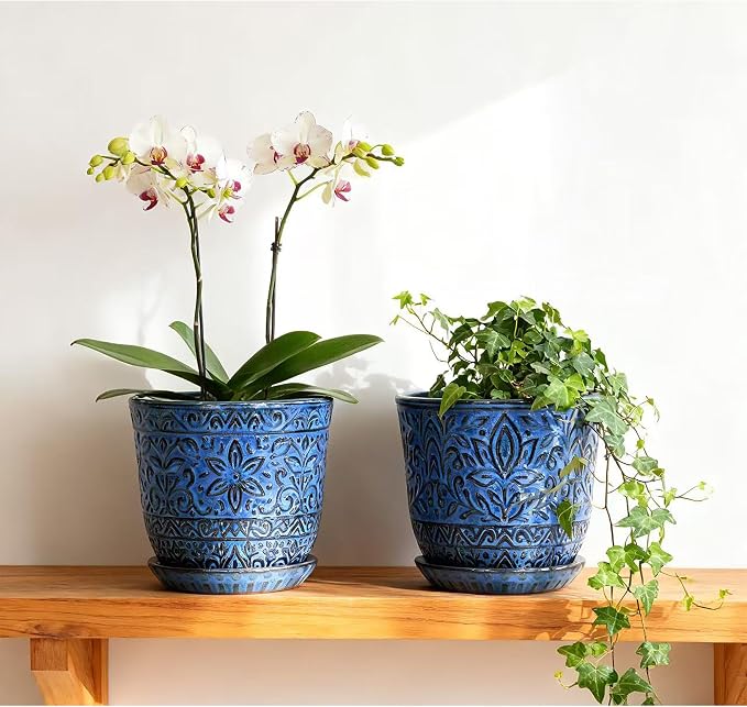 Gepege Ceramic Plant Pots, 6 Inch Indoor Planters - Image 5