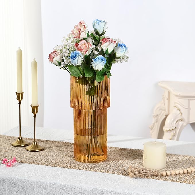 Large Glass Vase, 12 Inches Tall Vase - Image 3