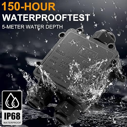 IP68 Waterproof Junction Box Outdoor Underground 3 Way T Shape M25 Tynoscco | - Image 2