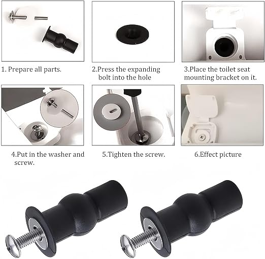 Universal 2PCS Toilet Seat Hinges Screws, Toilet Seat Top Fixing Part, Toilet - Image 6