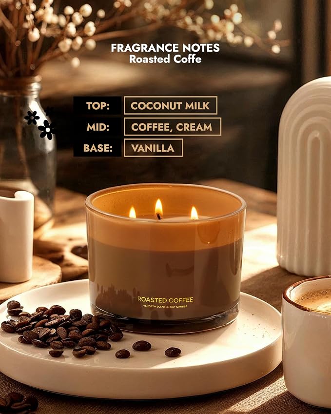 Luxury Coffee Soy Candle | Large 3 Wick Jar Candle | Up to 40 Hours Burning - Image 4