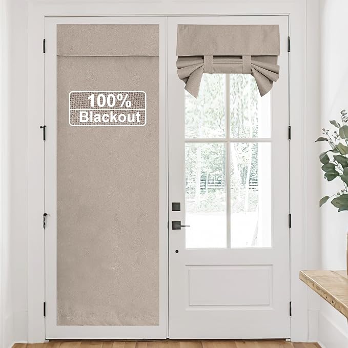 RYB HOME Linen Door Window Curtains W30 x L69, 1 Panel by RYBHOME
