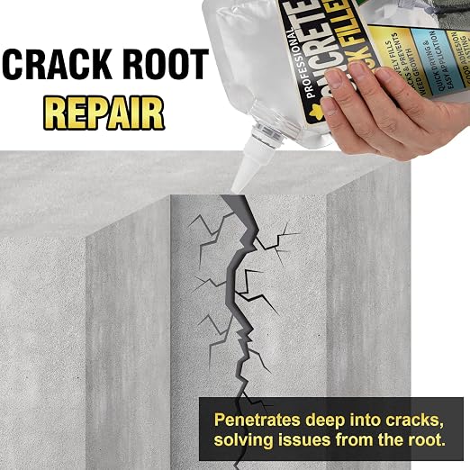Concrete Crack Filler, 3.3 LB High Elasticity Cement Crack Filler, Flexible - Image 5