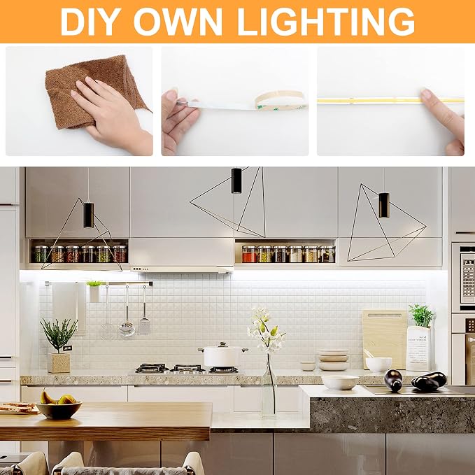 AXMOTUT 32.8ft White COB LED Strip Light - Image 4