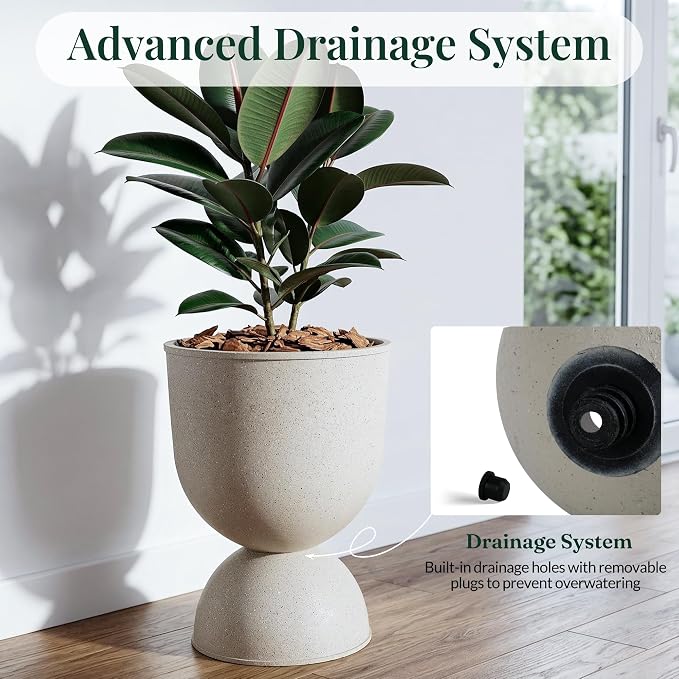 KOL Planters Flower Pots, Plastic Urn Planters - Image 4