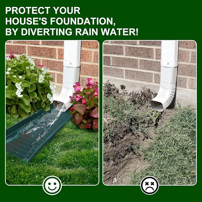 Creative.C 4 Pack Gutter Downspout Extensions, Rain Gutter Downspout Splash - Image 3