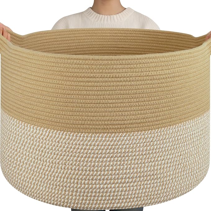 OIAHOMY 115L Extra Large Blanket Basket by MasterofSpaceOptimization