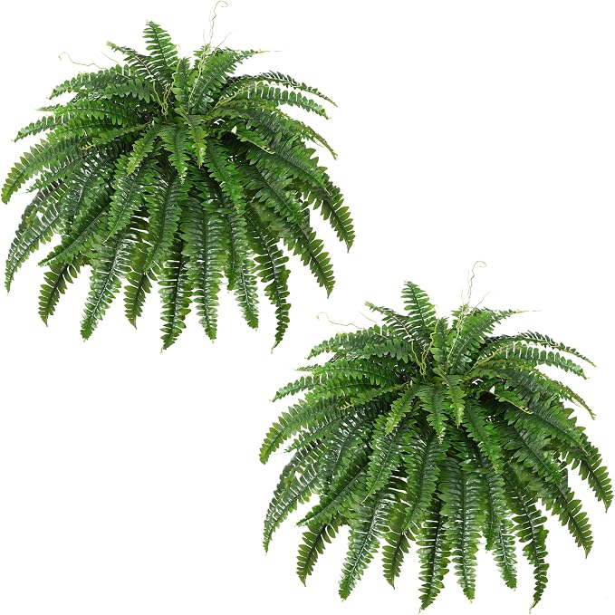 Dkaltm 45" Artificial Boston Fern, Outdoor Plants | UV-Resistant, 55 fronds by Unknown