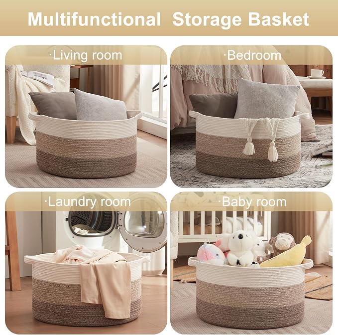 OIAHOMY 105L Extra Large Blanket Basket - Image 4