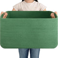 OIAHOMY 75L Large Blanket Basket, Woven Cotton Rope Baskets by MasterofSpaceOptimization