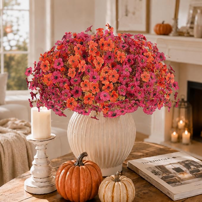 Artificial Faux Mums Flowers Plants - Image 5